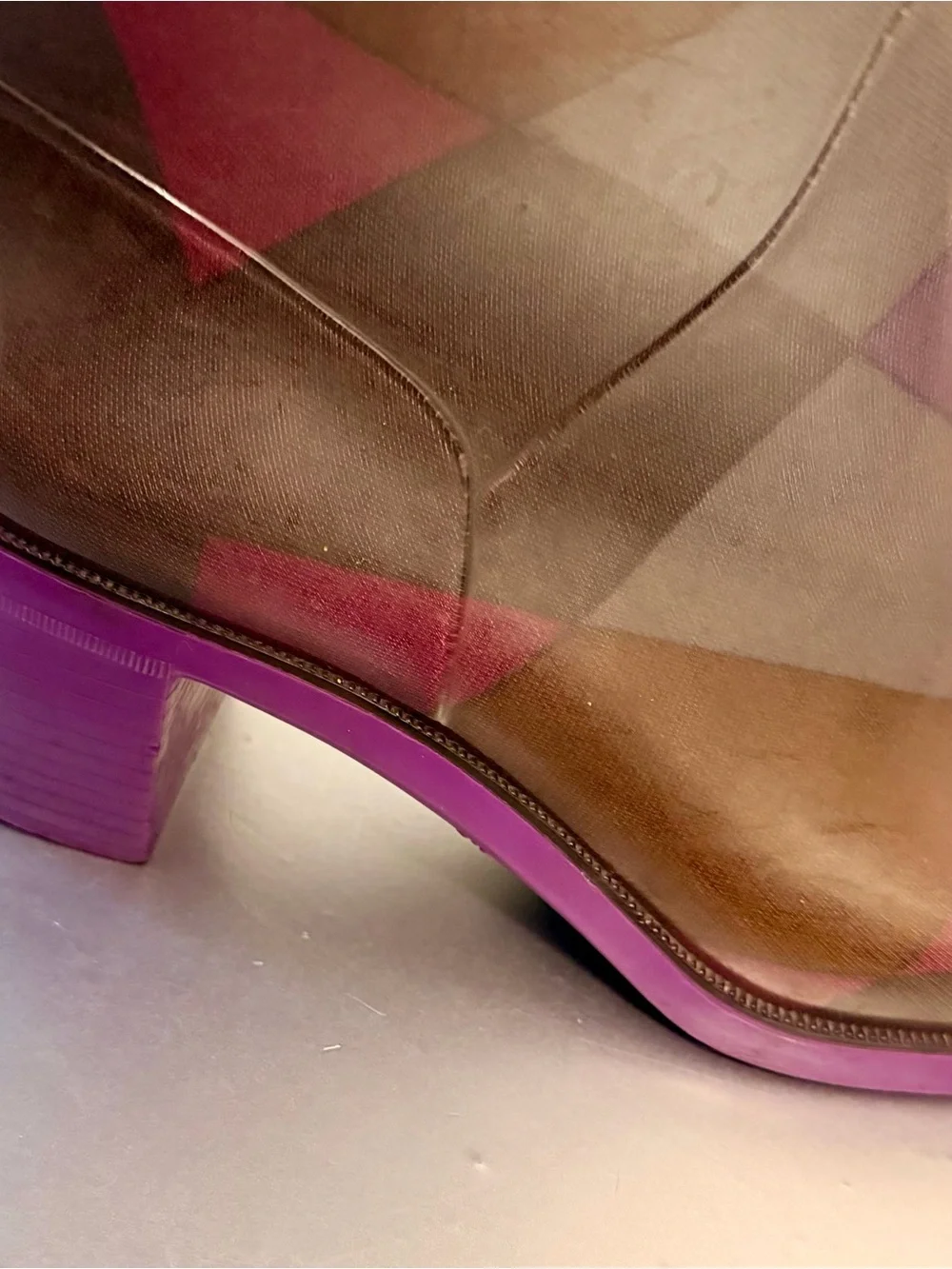 Emilio Pucci Purple Patterned Knee-High Rain Boots EU37 6.5-7 US